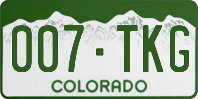 CO license plate 007TKG