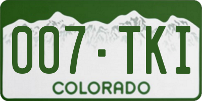 CO license plate 007TKI