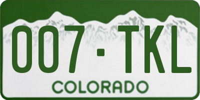 CO license plate 007TKL