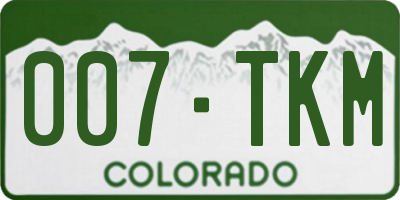 CO license plate 007TKM