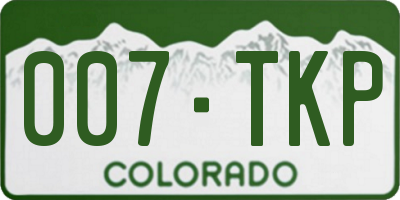 CO license plate 007TKP