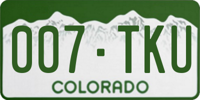 CO license plate 007TKU