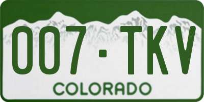 CO license plate 007TKV
