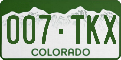 CO license plate 007TKX