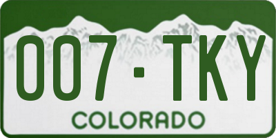 CO license plate 007TKY