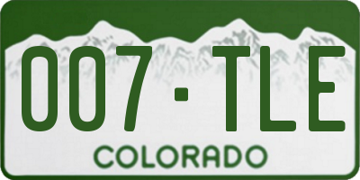 CO license plate 007TLE