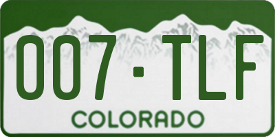 CO license plate 007TLF