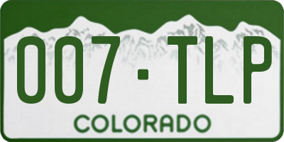 CO license plate 007TLP