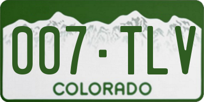 CO license plate 007TLV