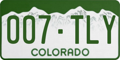 CO license plate 007TLY