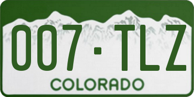 CO license plate 007TLZ