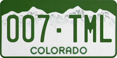 CO license plate 007TML