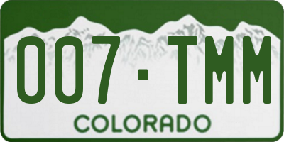 CO license plate 007TMM