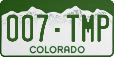 CO license plate 007TMP