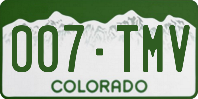 CO license plate 007TMV