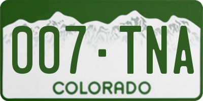 CO license plate 007TNA