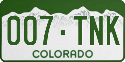 CO license plate 007TNK