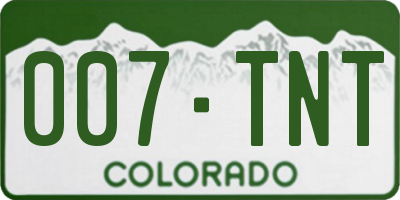 CO license plate 007TNT