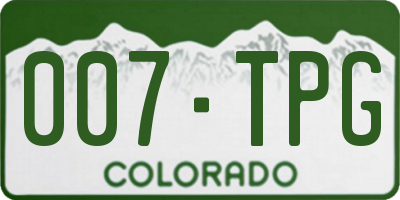 CO license plate 007TPG