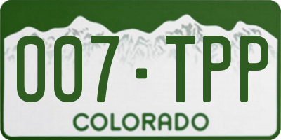 CO license plate 007TPP