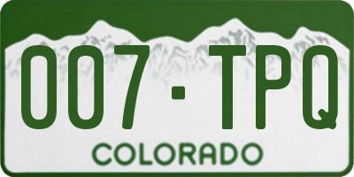 CO license plate 007TPQ