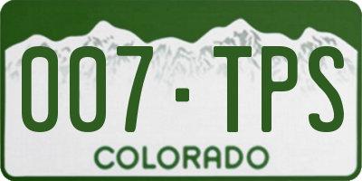 CO license plate 007TPS