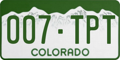CO license plate 007TPT