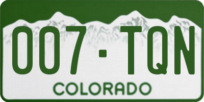 CO license plate 007TQN