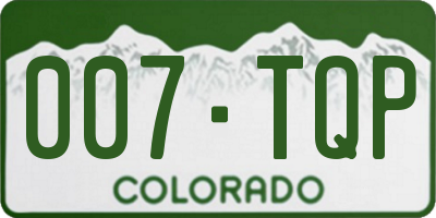 CO license plate 007TQP