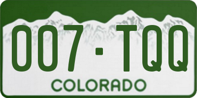 CO license plate 007TQQ