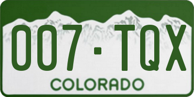 CO license plate 007TQX