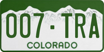 CO license plate 007TRA