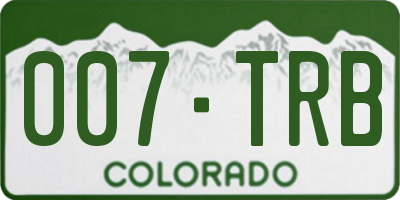 CO license plate 007TRB