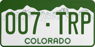 CO license plate 007TRP
