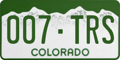 CO license plate 007TRS