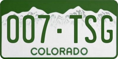 CO license plate 007TSG