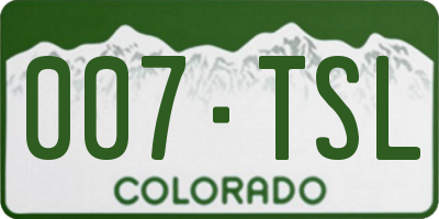 CO license plate 007TSL