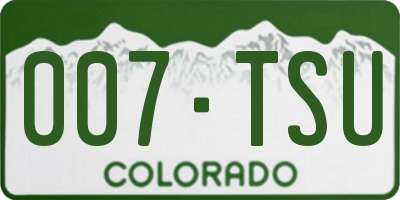 CO license plate 007TSU