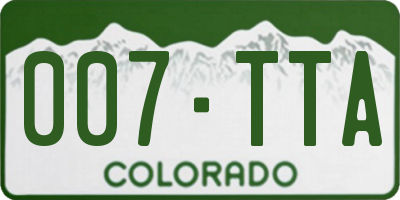 CO license plate 007TTA