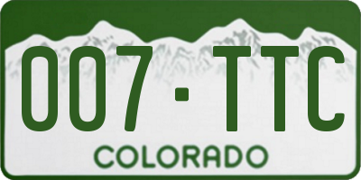 CO license plate 007TTC