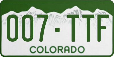 CO license plate 007TTF