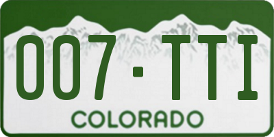 CO license plate 007TTI