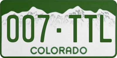 CO license plate 007TTL