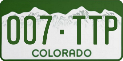 CO license plate 007TTP