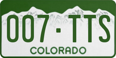 CO license plate 007TTS