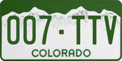 CO license plate 007TTV