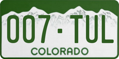 CO license plate 007TUL