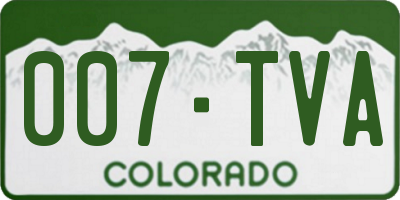 CO license plate 007TVA