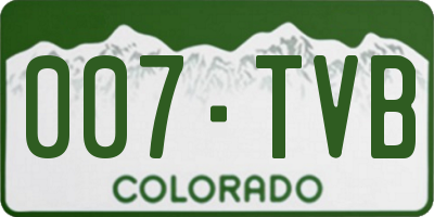 CO license plate 007TVB