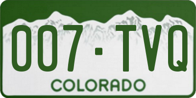 CO license plate 007TVQ